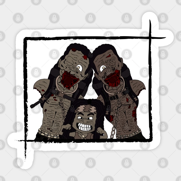 Michonne and her Pets (Comic Book Variant) Sticker by Leidemer Illustration 